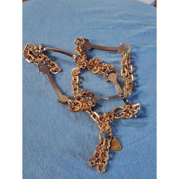 Rare Vintage Morris Moskowitz Gold Silver Tone Chain Link Belt 28\